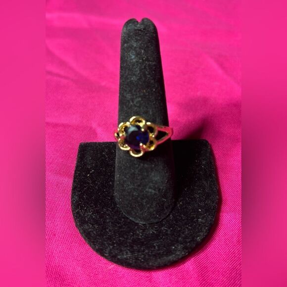 September Birthstone Fashion Colorful Rhinestone Boutique Ring Gold Plates Size - Picture 1 of 4
